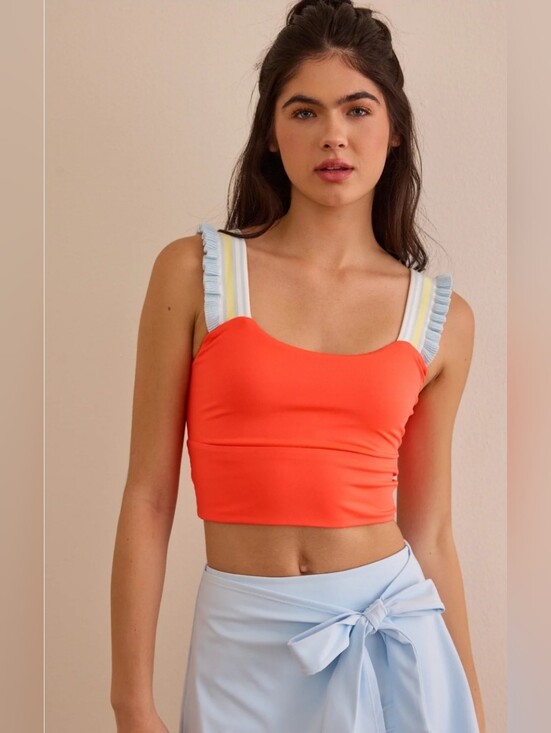 As Revival Tops - NWT As Revival Playful Pace Ruffle Tank In Coral. Small